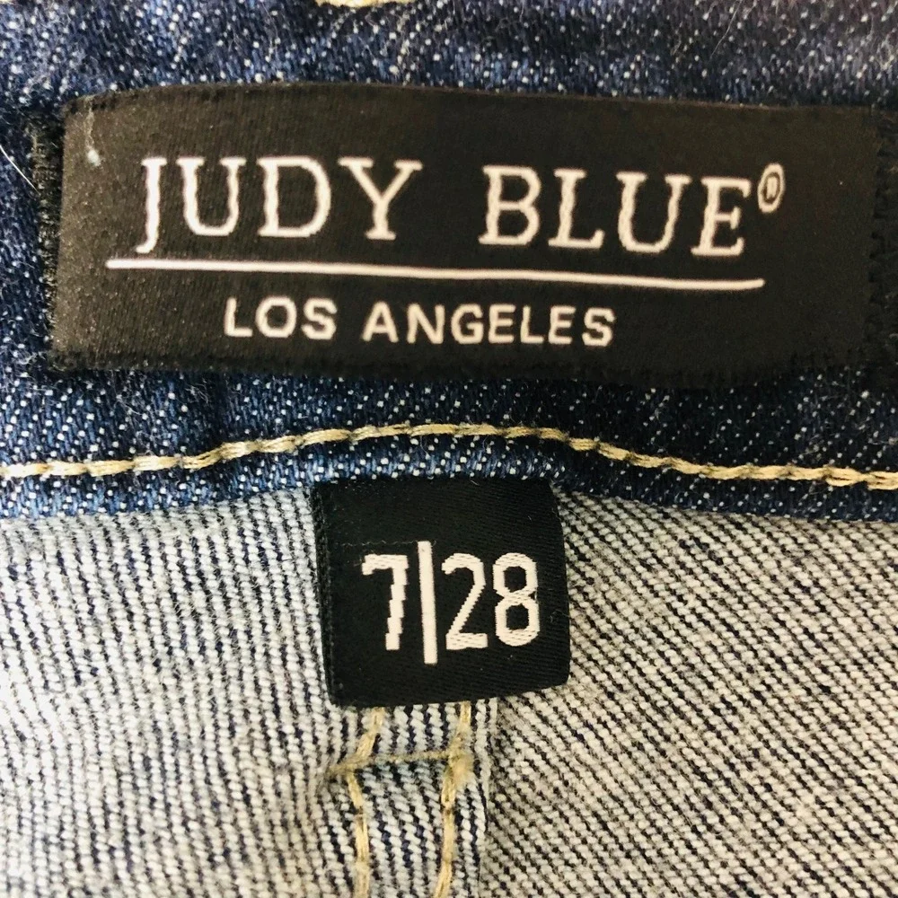 Judy‎ Blue Dark Wash High Rise Straight Jeans Womens 7/28 Blue Denim Stretch